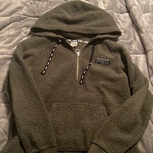 Army green Victoria secret pink half zip